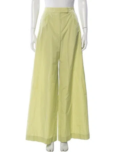 Pre-owned Tanya Taylor Linen Wide Leg Pants In Yellow