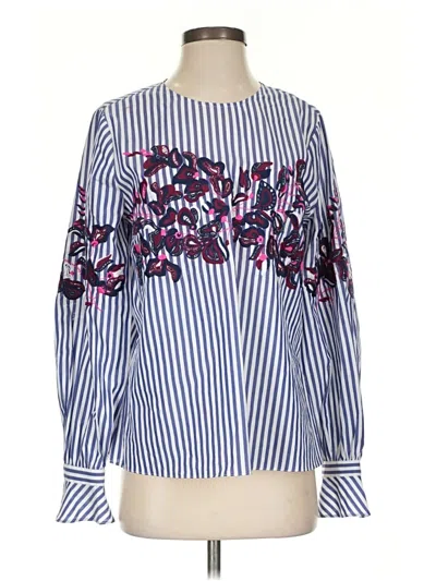 Pre-owned Tanya Taylor Long Sleeve Blouse In Blue