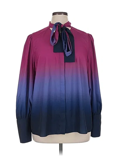 Pre-owned Tanya Taylor Long Sleeve Blouse In Purple