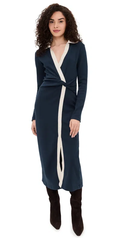 Tanya Taylor Long Sleeve Ellicot Dress Maritime Blue