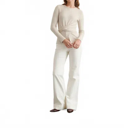 Tanya Taylor Long Sleeve Kelsey Top In Oatmeal In White