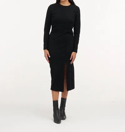 Tanya Taylor Long Sleeve Solid Cody Dress In Black