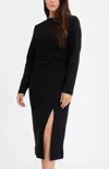Tanya Taylor Long Sleeve Solid Cody Dress In Black In Black