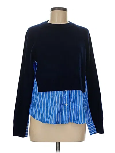 Pre-owned Tanya Taylor Long Sleeve Top Blue Square Neckline Tops