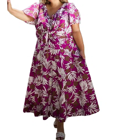 Tanya Taylor Lonna Dress - Plus In Boysenberry Chalk In Purple