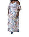 Tanya Taylor Lorena Dress - Plus In White Floral In Multi