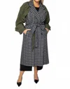 Tanya Taylor Lotta Plaid Coat In Navy In Blue