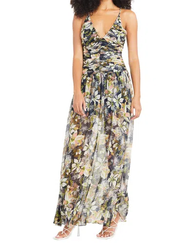 Tanya Taylor Lovette Linen & Silk-blend Maxi Dress In Multi