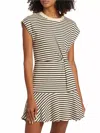 Tanya Taylor Maeve Rugby Stripe Twisted Mini Dress In White
