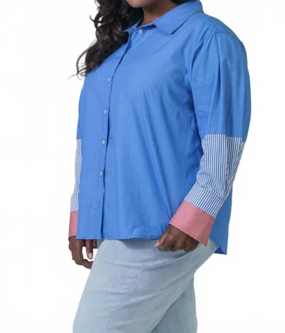 Tanya Taylor Margaux Long Sleeve Top In Blue