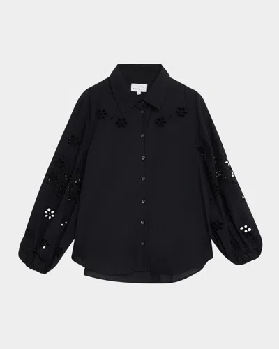 Tanya Taylor Marina Embroidered Button-front Top