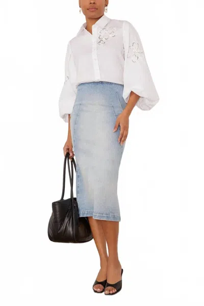 Tanya Taylor Marina Sequin Shirt In Optic White
