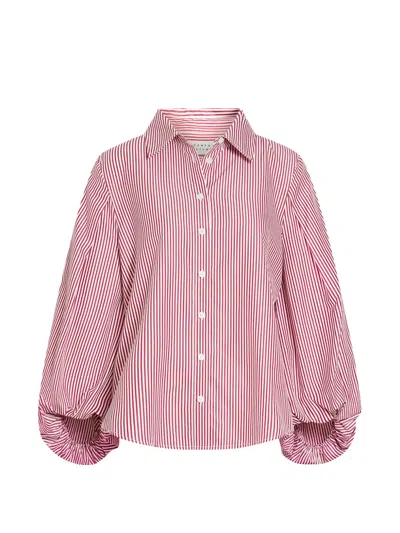 Tanya Taylor Marina Stripe-print Shirt In Rot