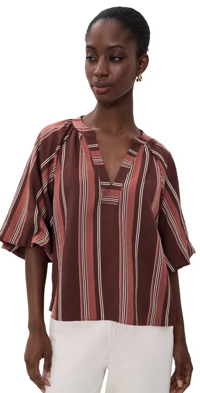 Tanya Taylor Marine Top Deep Redwood Multi