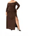 Tanya Taylor Marla Off-shoulder Maxi Dress - Plus In Mocha In Brown