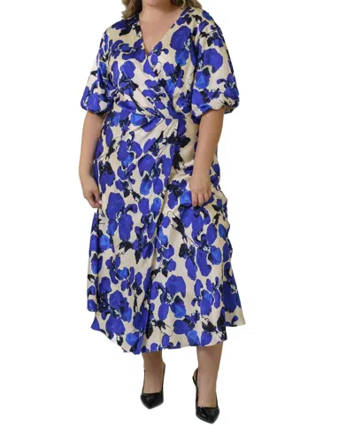 Tanya Taylor Meadow Dress - Plus In Cream Multi In Blue