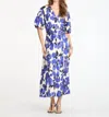 Tanya Taylor Meadow Puff-sleeve Midi Faux-wrap Dress In Multi