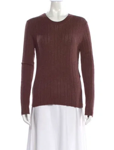 Pre-owned Tanya Taylor Merino Wool Crew Neck Sweater W/ Tags In Brown
