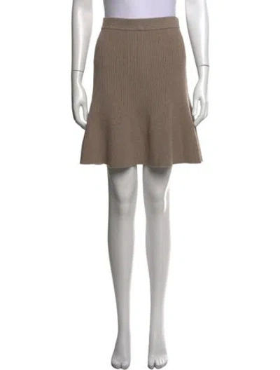 Pre-owned Tanya Taylor Merino Wool Mini Skirt In Neutrals