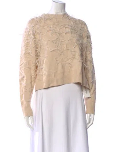 Pre-owned Tanya Taylor Merino Wool Printed Sweater In Neutral