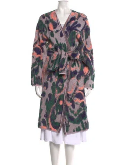 Pre-owned Tanya Taylor Merino Wool Printed Sweater W/ Tags In Purple