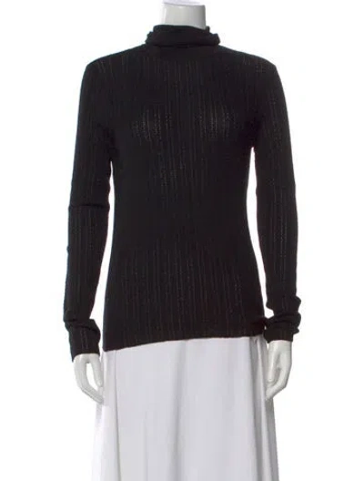 Pre-owned Tanya Taylor Merino Wool Turtleneck Sweater In Black