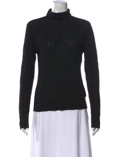 Pre-owned Tanya Taylor Merino Wool Turtleneck Sweater In Black