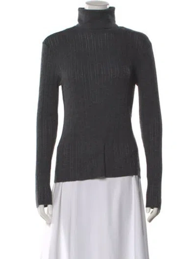 Pre-owned Tanya Taylor Merino Wool Turtleneck Sweater In Gray