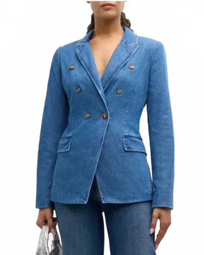 Tanya Taylor Michelle Denim Blazer In Medium Indigo In Blue