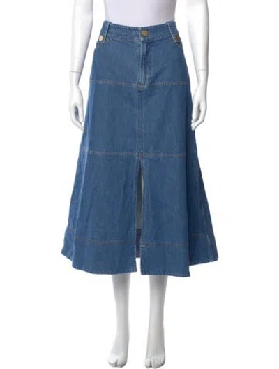 Pre-owned Tanya Taylor Midi Length Skirt In Blue