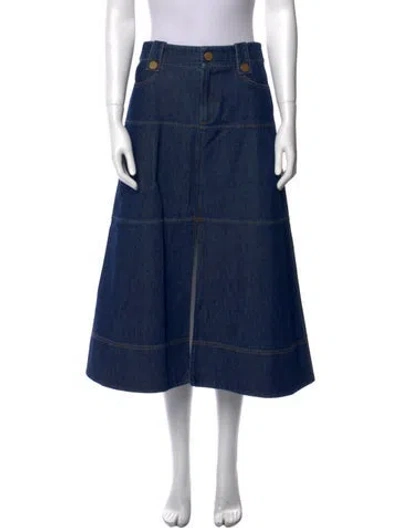 Pre-owned Tanya Taylor Midi Length Skirt In Blue