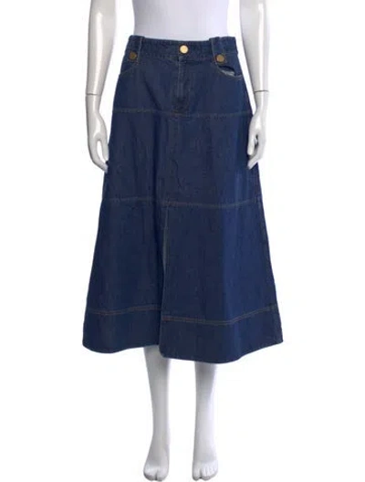 Pre-owned Tanya Taylor Midi Length Skirt In Blue