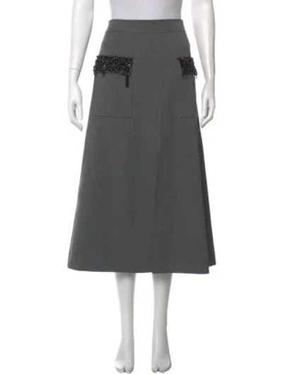 Pre-owned Tanya Taylor Midi Length Skirt In Gray