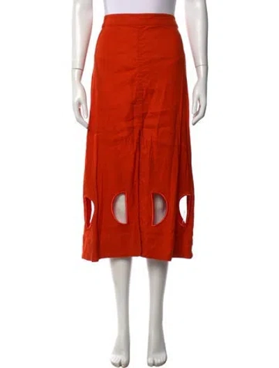 Pre-owned Tanya Taylor Midi Length Skirt In Orange