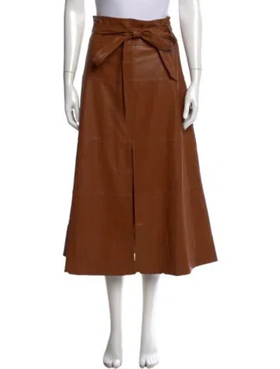 Pre-owned Tanya Taylor Midi Length Skirt W/ Tags In Brown