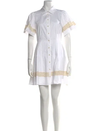 Pre-owned Tanya Taylor Mini Dress In White
