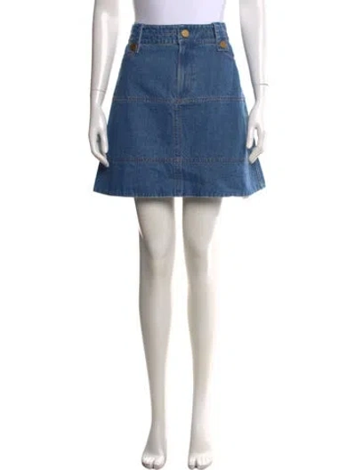 Pre-owned Tanya Taylor Mini Skirt In Blue