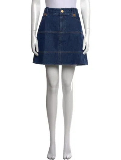 Pre-owned Tanya Taylor Mini Skirt In Blue