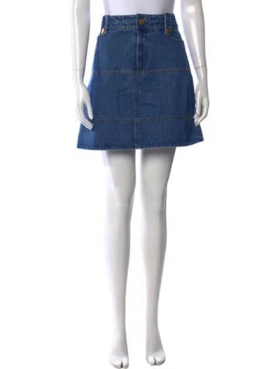 Pre-owned Tanya Taylor Mini Skirt W/ Tags In Blue