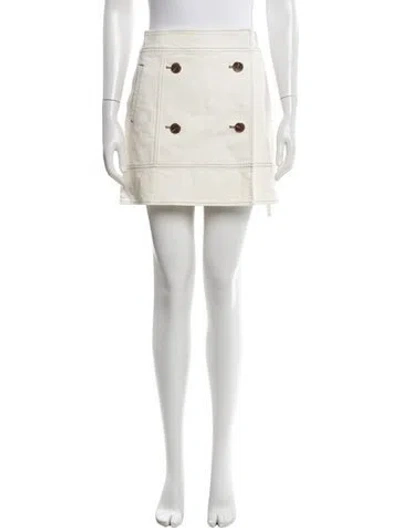 Pre-owned Tanya Taylor Mini Skirt In White