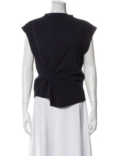 Pre-owned Tanya Taylor Mock Neck Sleeveless Top In Blue