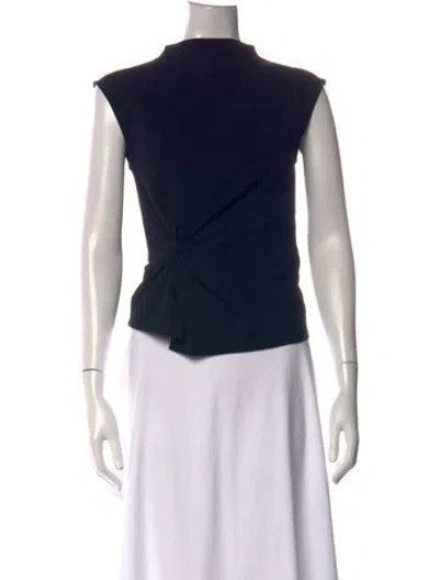 Pre-owned Tanya Taylor Mock Neck Sleeveless Top W/ Tags In Blue