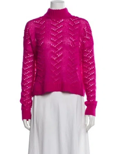 Pre-owned Tanya Taylor Mohair Turtleneck Sweater In Pink