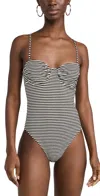 Tanya Taylor Monroe One Piece Black/cream Multi In Black/cream Multi