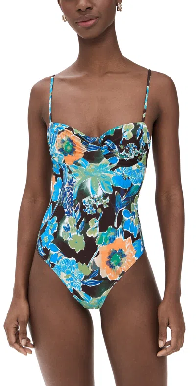 Tanya Taylor Monroe One Piece Chocolate/aqua Multi