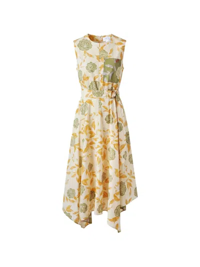 Tanya Taylor Myra Floral-print Asymmetric Dress In Multi