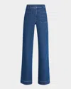 Tanya Taylor Nicole Patch Pocket Jeans In Blue