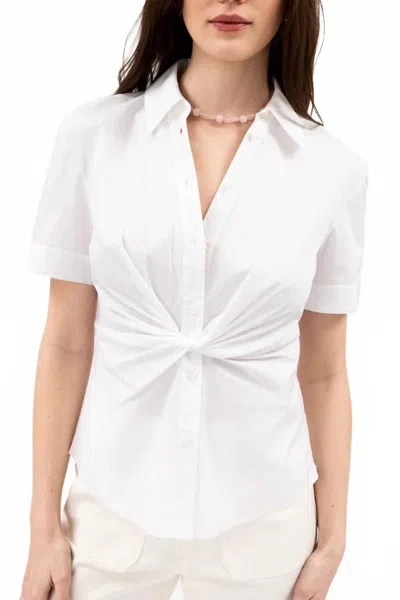 Tanya Taylor Oakley Short Sleeve Top In White