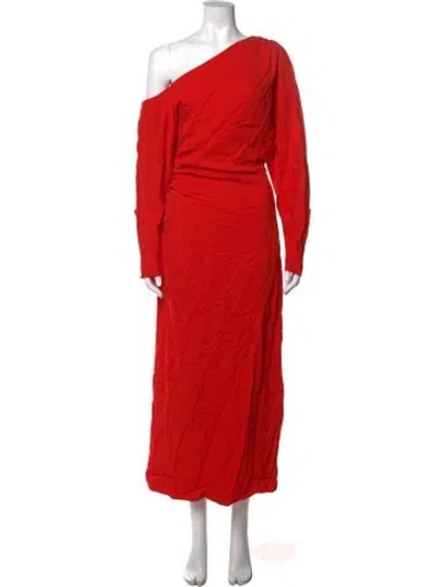 Pre-owned Tanya Taylor One-shoulder Long Dress In Multi