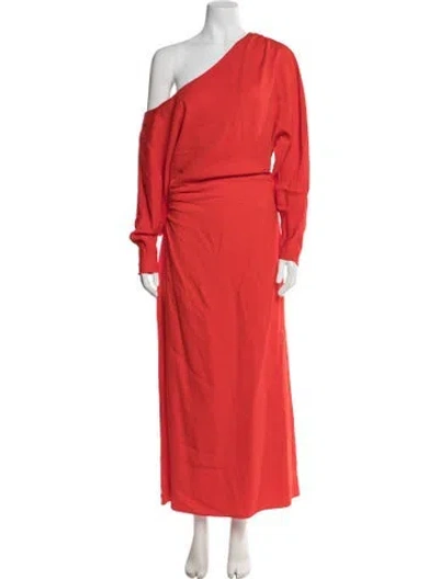 Pre-owned Tanya Taylor One-shoulder Long Dress W/ Tags In Orange